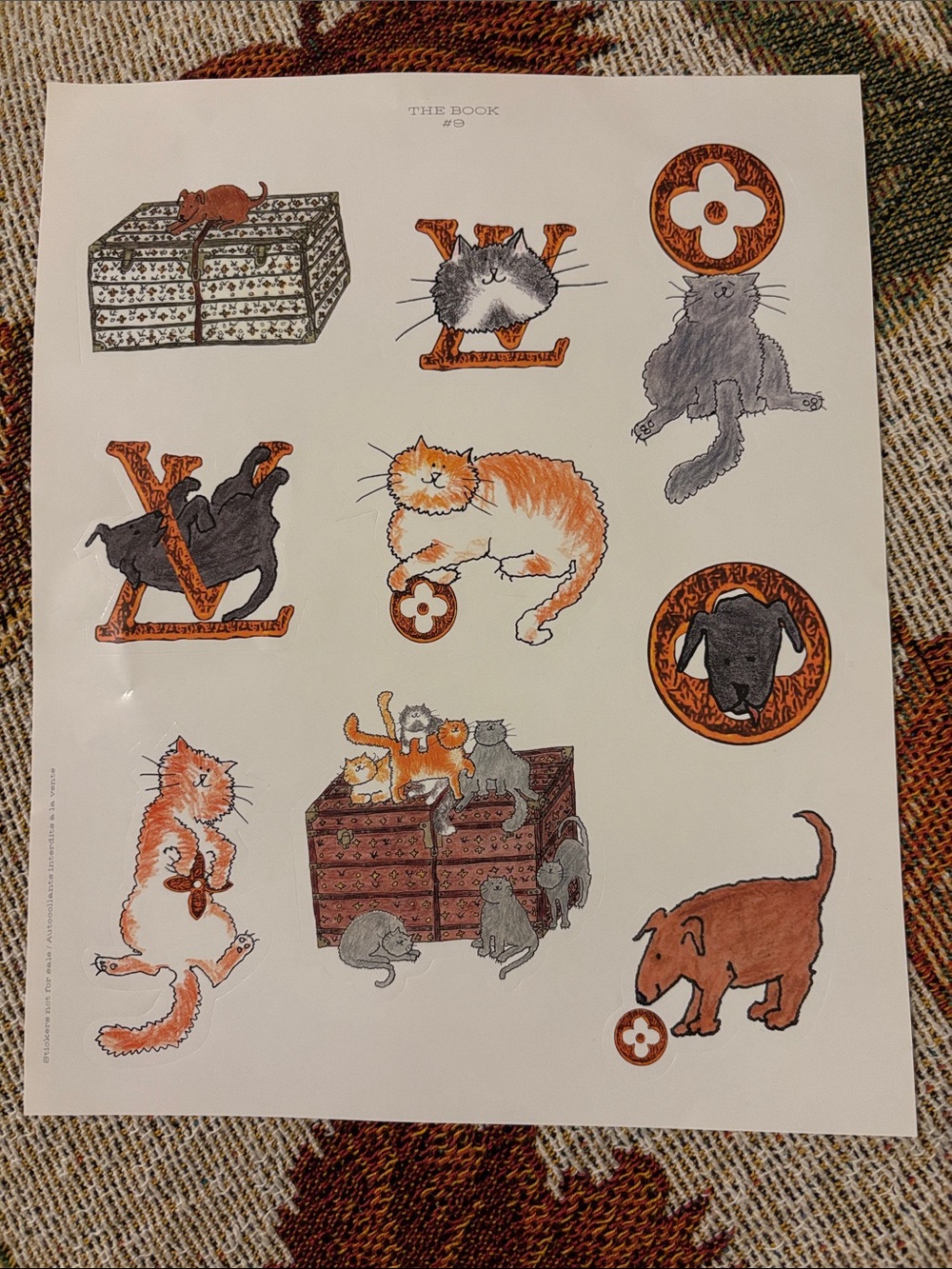 Louis Vuitton Cat & Pet Motif Sticker Sheet
